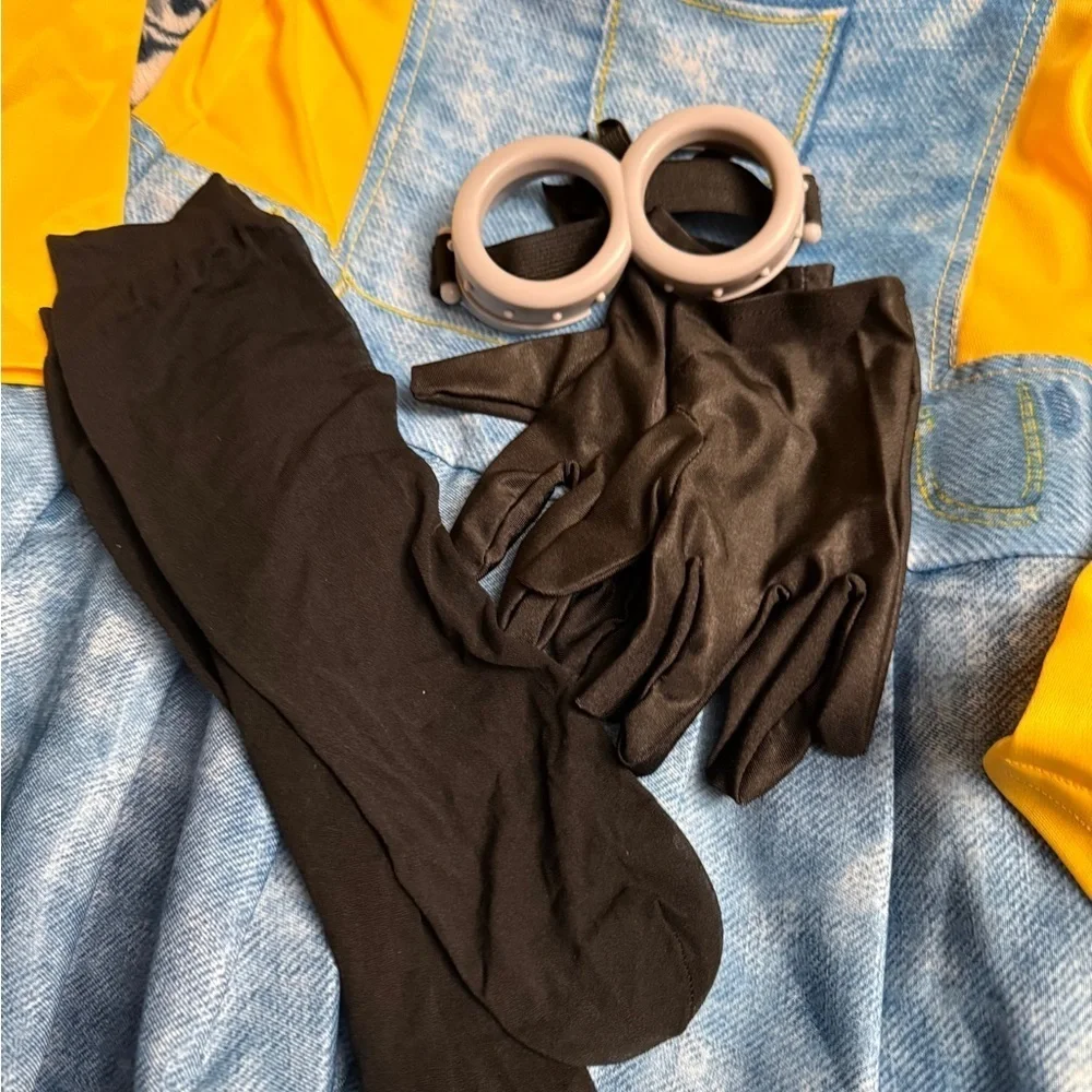 Rubie's Despicable Me Minions Girls sz M Yellow Blue Costume Dress& Goggles NEW